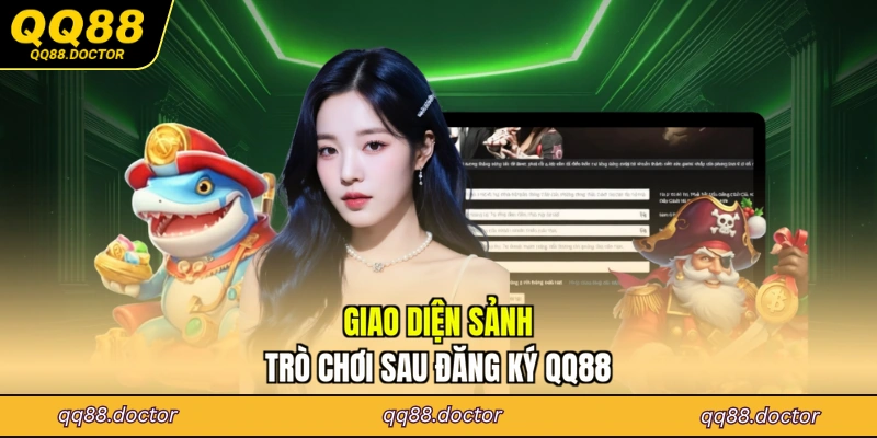 Giao diện sảnh trò chơi sau đăng ký QQ88